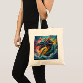 Mythischer Blauer Drache aus dem Meer Tragetasche (Vorderseite (Produkt))