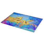 Mythischer Chinesischer Gelber Drache Schneidebrett (Ecke)