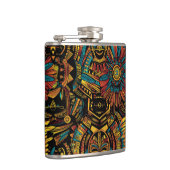 Mythischer Cobalt "Aztec Dream" Wrapped Vinyl Flas Flachmann (Rechts)