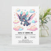 Mythischer Drache 1. Geburtstag Einladung (Stehend Vorderseite)