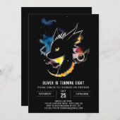 Mythischer Drache Geburtstag Einladung (Vorne/Hinten)