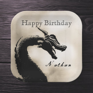 Mythischer Drache Geburtstag Pappteller