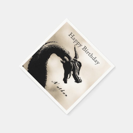 Mythischer Drache Geburtstag Serviette (Ecke)