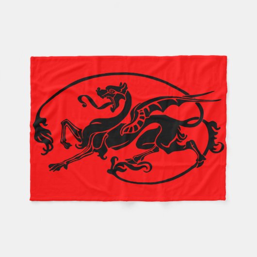 Mythischer Drache, Jahr des Drachendesigns Fleecedecke (Vorderseite (Horizontal))