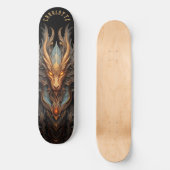 Mythischer Drache mit Stammesmustern Dark Fantasy Skateboard (Vorderseite)