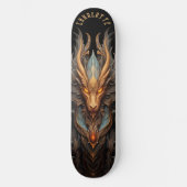 Mythischer Drache mit Stammesmustern Dark Fantasy Skateboard (Vorderseite)