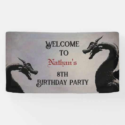 Mythischer Drache Personalisiert Banner (Horizontal)