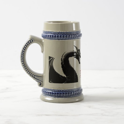 Mythischer Drache Personalisiert Bierglas (Links)