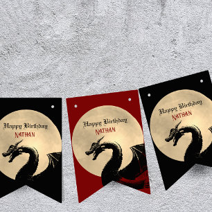Mythischer Drache Personalisiert Geburtstag Wimpelkette