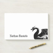 Mythischer Drache Personalisiert Post-it Klebezettel (Auf Schreibtisch)
