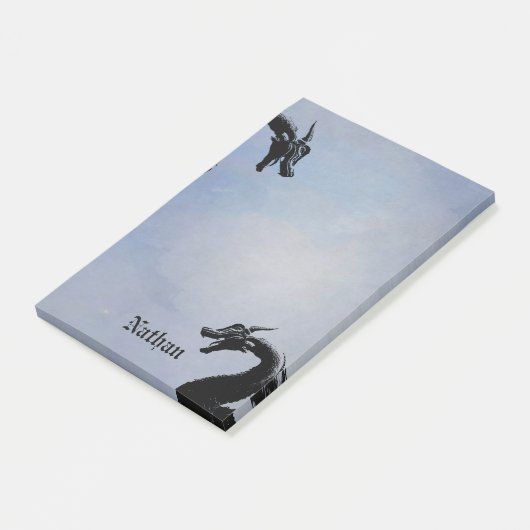 Mythischer Drache Personalisiert Post-it Klebezettel (angewinkelt)