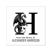 Mythischer Drache über Single Fett Anfangsnamenbuc Permastempel (Design)