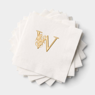 Mythischer Drache über Single Fett erste Monogramm Servietten Mit Folie