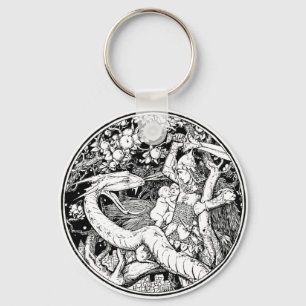 Mythischer Drache-Vintager Schlüsselanhänger