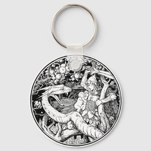 Mythischer Drache-Vintager Schlüsselanhänger (Vorderseite)