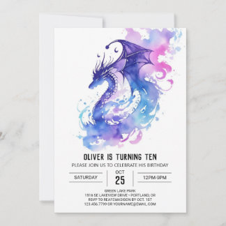 Mythischer Drache zum Geburtstag bezaubern Einladung