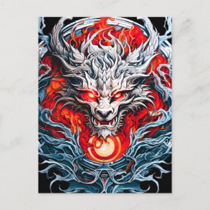 Mythischer Drachenkopf Feiertagspostkarte