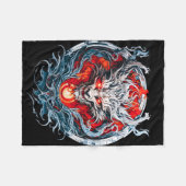 Mythischer Drachenkopf Fleecedecke (Vorderseite (Horizontal))