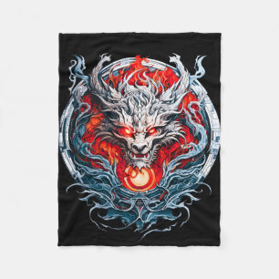 Mythischer Drachenkopf Fleecedecke