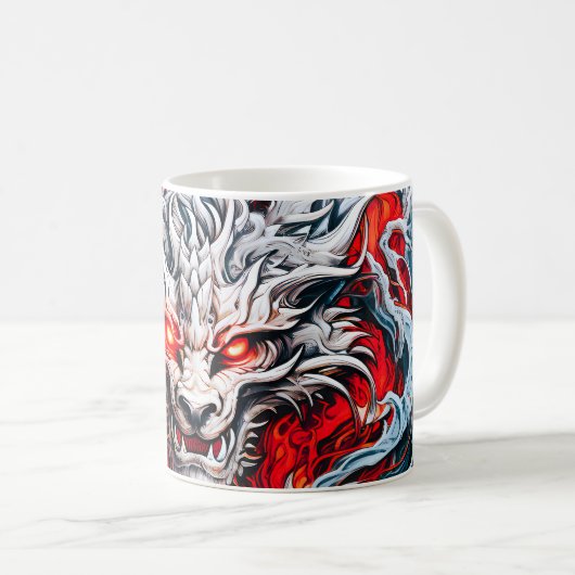 Mythischer Drachenkopf Kaffeetasse (VorderseiteRechts)