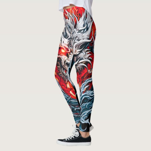 Mythischer Drachenkopf Leggings (Links)