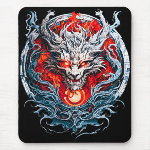 Mythischer Drachenkopf Mousepad