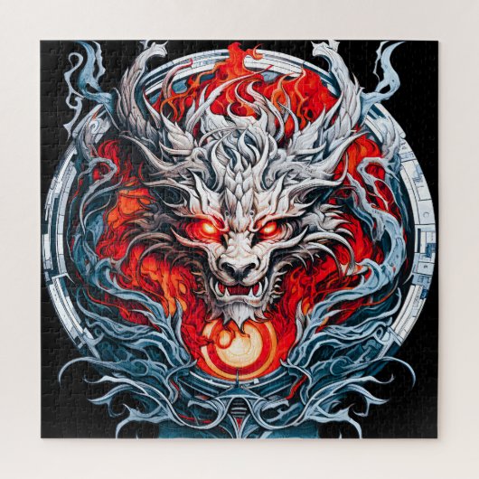 Mythischer Drachenkopf Puzzle (Vertikal)