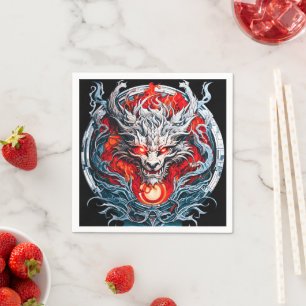 Mythischer Drachenkopf Serviette