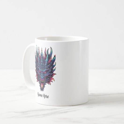 Mythischer Dragon-Individuelle Name Kaffeetasse (Vorderseite Links)