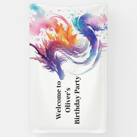 Mythischer Dragon Magicland Birthday Banner (Vertikal)