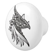 Mythischer Dragon Mandala - Fantasy Dinosaurier He Keramikknauf (Rechts)