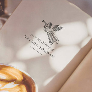 Mythischer Engel Als Bibliotheksstempel Gummistempel