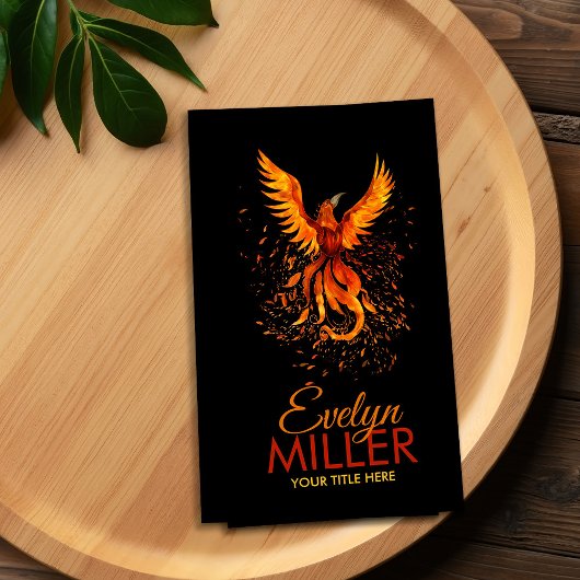 Mythischer Feuer steigender Phoenixvogel Visitenkarte