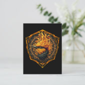 Mythischer Flammenvogel Postkarte (Stehend Vorderseite)