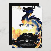 Mythischer Fun Dragon zum Geburtstag Einladung (Vorne/Hinten)