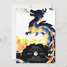 Mythischer Fun Dragon zum Geburtstag Einladung