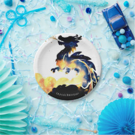 Mythischer Fun Dragon zum Geburtstag Pappteller