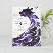 Mythischer glücklicher Dragon zum Geburtstag Einladung (Stehend Vorderseite)