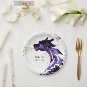 Mythischer glücklicher Dragon zum Geburtstag Pappteller