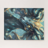 Mythischer Goldener Geweihhirsch Puzzle (Horizontal)