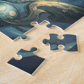 Mythischer Goldener Geweihhirsch Puzzle (Seite)