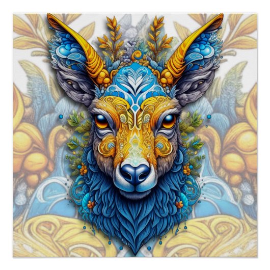 Mythischer Hirsch Poster (Vorderseite)