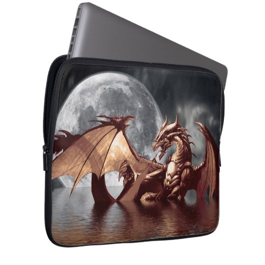 Mythischer Laptop-Sieb von Dragon & Moon Fantasy Laptopschutzhülle (Vorne Rechts)