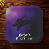 Mythischer Lila Drache Geburtstag Pappteller