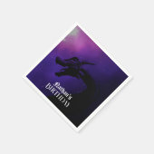 Mythischer Lila Drache Geburtstag Serviette (Ecke)