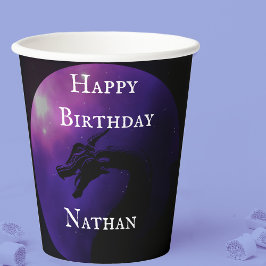 Mythischer Lila Drache Moonlit Pappbecher