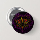 Mythischer lila Neonwolf Button (Vorne & Hinten)