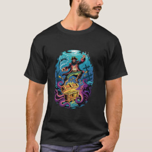 Mythischer Oktopus Kraken Piratenschatz T-Shirt