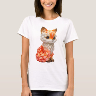Mythischer Orangefuchs mit Drachenschuppen im Wald T-Shirt