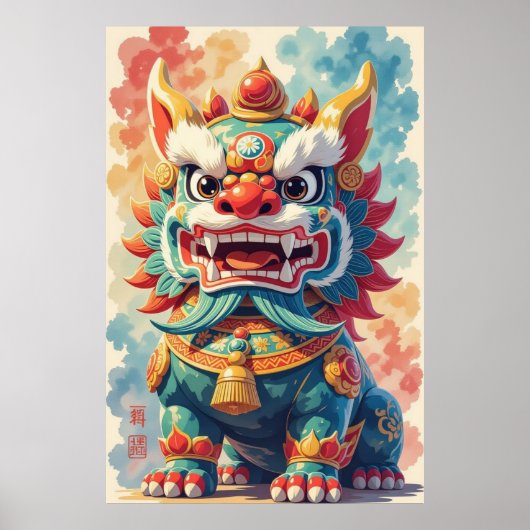 Mythischer Shisa Poster (Vorne)